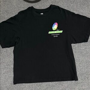 Uniqlo Kids Black Tee with Colorful Graphic, Billie eilish